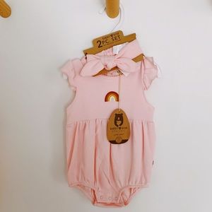 NWT Organic Cotton | Rainbow One piece & Headband